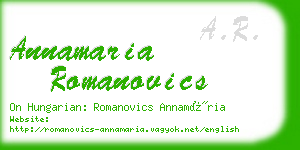annamaria romanovics business card